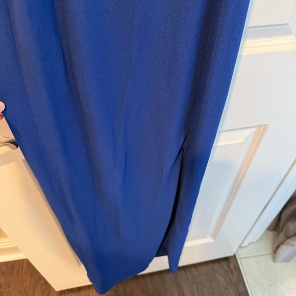 Yigal Azrouël Blue & Black Maxi Evening Gown Sleeveless with V-Neck | Size 2 - Picture 6 of 12